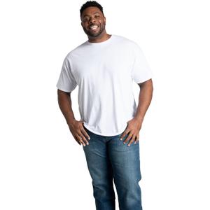 Fruit of the Loom Men's Big & Tall Eversoft Cotton Short Sleeve T Shirts, Breathable & Moisture Wicking with Odor Control, White (3X-Large Tall)