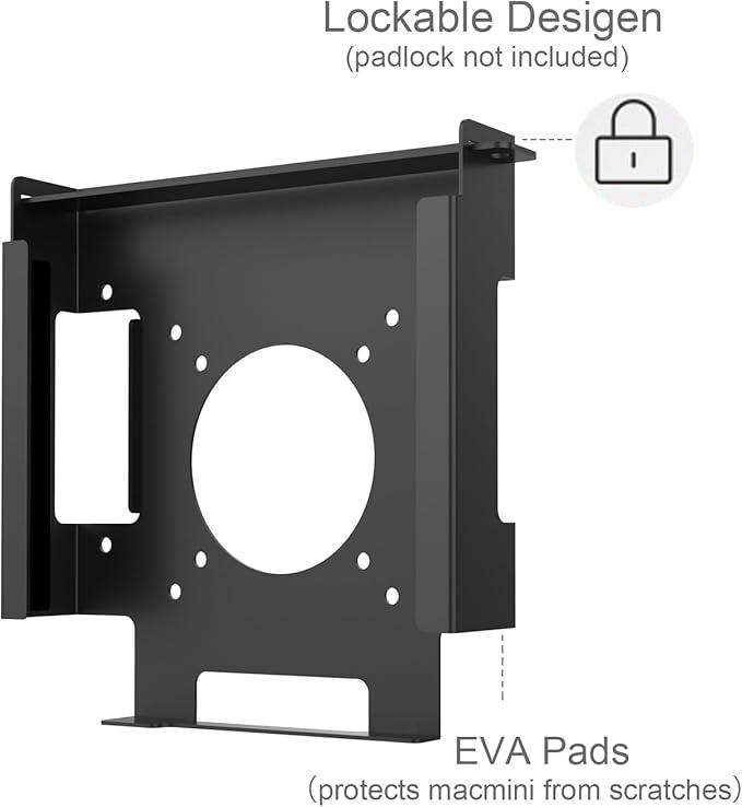 Anti-Theft Mount for Mac Mini - Wall, Under Desk, or Monitor VESA Mount for Mac Mini 2018-2021 M1