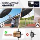 New 60" Folding Magnetic Umbrella,Designed for Outdoor Work,600lb Strong Suction Hvac Umbrella With Magnetic Base & Clamp,2-in-1 Sun & Rain Protection,180 Adjustable,Portable for HVAC (Brown)