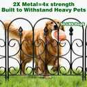 AMAGABELI GARDEN & HOME 5 Panels 32in(H)10ft(L) Decorative Garden Fences and Borders for Dogs No Dig Rustproof Metal Fence Panels Garden Edging Border Animal Barrier Fencing for Flower Beds Black