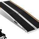 Wheelchair Ramp 7Feet, gardhom Anti-Slip Aluminum Folding Handicap Ramp Wheelchair Ramps for Home Steps Entrance Threshold Doorways Stairs Curbs Scooter (7 Foot(Applicable height 7"-14"))