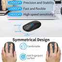 Compact Wireless Keyboard and Mouse Combo, Mini Portable Travel Keyboard and Silent Mouse Set with USB Receiver, Quiet Click, Small Size, Adjustable 2400 DPI for Computer, Laptop, PC, Windows - Gray