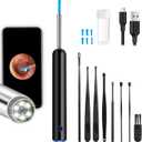 Ear Wax Removal Tool, Ear Cleaner with Camera and Light 1080P Ear Scope Ear Wax Removal Tool Camera Earwax Removal Cleaning Kit Includes 2 Silicone Ear Scoops 6 LED Lights, Black (Black)