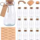 OurWarm 3.4oz Small Glass Jars with Lids, 12PCS Mini Glass Jars with Cork Twine Tags & Stickers, Versatile Potion Bottle Honey Spice Vials Candy Jars for DIY Crafts Birthday Wedding Gifts Party Favors