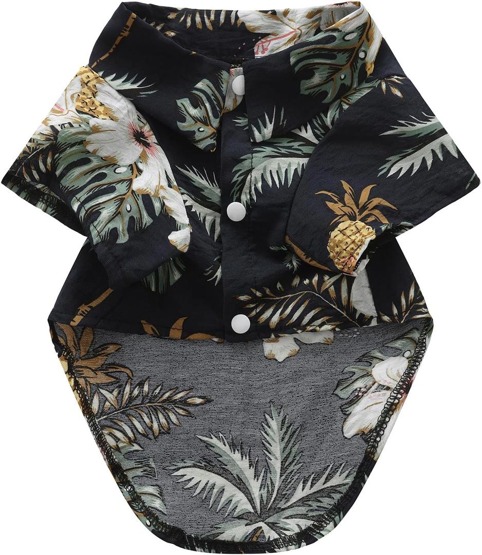 Hawaii Dog Shirt, Pet Summer T-Shirts Dog Style Floral Breathable Cool Clothes Hawaiian Shirts for Small Dogs and Cats Owner and Pet Shirts are Sold Separately