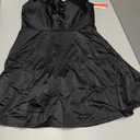 WDIRARA Women's Plus Size Spaghetti Strap Pu Leather Flared Hem A Line Cami Dress, Black  XL