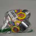 Metallic Pots and Multicolored Ring Strings Toys, Pullable 5 Stainless Steel Cups and Wooden Ring Toys for Large and Extra Large Parrot Amazons Macaws African Greys Cockatoos Eclectus