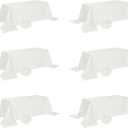 Fokitut 6 Pack Rectangle Tablecloth, 90x156 Inch, Stain Resistant and Wrinkle Polyester Table Cloth, Fabric Table Cover for Kitchen Dining, Wedding, Party, Holiday Dinner, Ivory