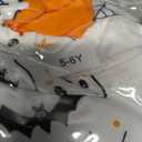 Halloween Little Girl Dress Pumpkin/Bat Outfit Flared Sleeve Ruffled Dresses 3-8T (White)