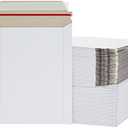 Juvale Rigid Mailers - 7 x 9 In White Flat - Peel & Seal Closure - Photo Mailers for Documents & Media - Sturdy Cardboard Hard Envelopes, 150 Count