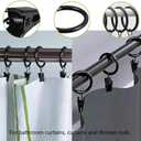 30 Pack Strong Iron Metal Curtain Rings with Clips 2.5 Inch Diameter, Decorative Drapery Rustproof Curtain Rod Clip Ring, Durable Vintage Drapery Hooks with Clips (30PCS Black)