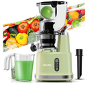 Aeitto Cold Press Juicer,Masticating Juicer Machines with Wide & Dual Feed Chute for Vegetables and Fruits, Self Feeding for Juice Extractor, Large Capacity, High Juice Yield, Easy to Clean