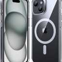 Supdeal Magnetic Clear Case for iPhone 15, [Compatible with MagSafe] [Non Slip Bumper & Not Yellowing] Military Grade Shockproof Transparent Silicone Phone Cover, 6.1", Transparent