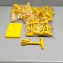 30 Pack Rotating Clip Sign Holders, Clip Holder Chalkboard Sign Price Tag Display, Erasable Black Plastic Sign Clip, with Markers & Erasers for Cafe Store (Yellow)