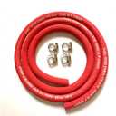 Fuel Line Hose 5AN 5/16" High Pressure Hose 2.8Mpa 400PSI 8mm 5FT for Fuel Systems Engines Tube Hose Multiple Size Options,Implementation Standards:EN854,Red (Attached Hose Clamp)