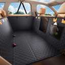 Lamicall Dog Car Seat Cover for Back Seat - [Upgraded Anti-Ripped] Back Seat Extender for Dogs Hard Bottom, Waterproof Dog Hammock for Car with Mesh Window, Pet Backseat Protector SUV & Small Truck L