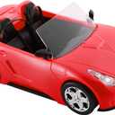 Convertible Car for Dolls, Glittering Deep Red Convertible Doll Vehicle with Working Seat Belts Ideal Gift Increase Children's Fun