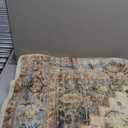 5x7 Machine Washable Area Rugs Boho Vintage Design Rug for Living Room, Bedroom, Kitchen, Soft Non-Slip Indoor Rug, Tawny/Aqua-Print Design