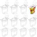 Geetery 12 Pack 1/9 Size 6'' Deep Polycarbonate Food Storage Containers with Lid Clear Stackable Plastic Food Pan Restaurant Commercial Storage Containers with Hinged Lids for Hotel Supplies