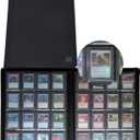 16 Pocket Toploader Binder, Holds 640 Top Loaders, Toploader Binder with Sleeves for 3'' x 4'' Toploaders (Black)