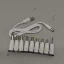 LANMU DC 5V Power Cord, USB to 5V DC Power Cable Charging Cord with 9 Adapters (6.4 * 4.4mm, 6.3 * 3.0mm, 5.5 * 2.5mm, 5.5 * 2.1mm, 5.5 * 1.7 mm, 4.8 * 1.7 mm, 4.0 * 1.7 mm, 3.5 * 1.35 mm, 2.5mm)