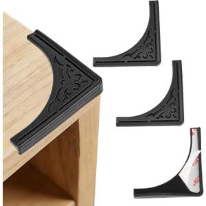 4 Pcs Safety Soft Corner Protectors Guards,Table Corner Protectors Proof Corners and Edge Protectors for Furniture Bookcases Drawers (Soft Black)
