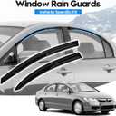 Civic Rain Guards - Window Visors for 2006-2011 Honda Civic 4 Door Sedan Model, Out-Channel Side Window Rain Guards for Civic Accessories, 4PCS, Black, Car Accessories