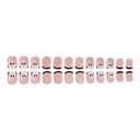 MIXFOSAHN Easter Press on Nails Short Square Fake Nails Brown Nude False Nails with Border Designs Rabbit Flowers Glossy Stick on Nails Glue on Nails Easter Nails Acrylic Nails for Women Girls 24 Pcs