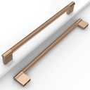 10 Pack 10"(254mm) Champagne Bronze Cabinet Pulls Knurled Kitchen Cabinet Handles Drawer Pulls Cupboard Hardware for Cabinets