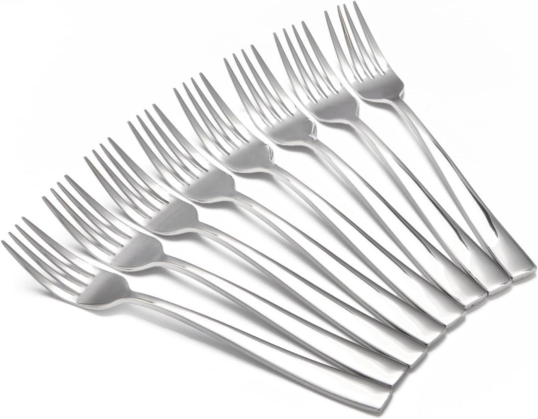 8-Piece Salad Forks Set, Food Grade Stainless Steel Silverware Dinner Fork, Flatware Forks Use for Home, Kitchen, Restaurant, Dishwasher safe - 7 Inches