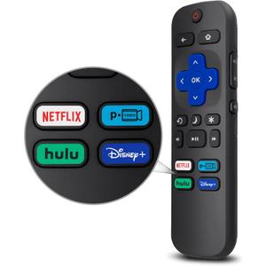 Replacement Remote Control Only for All Roku TV, Compatible for TCL Roku/Hisense Roku/Onn Roku Series Smart TVs (Not for Roku Stick and Box)
