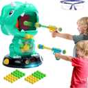 EagleStone Moveable Dinosaur Shooting Toys for Kids, Triceratops Dino Shooting Games with 2 Gun, 48 Balls, LCD Score Record, for Boys and Girls, Party Favor for Indoor and Outdoor, Medium