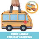 Kid's Insulated School Bus-Shaped Lunch Box w Strap- Keeps Food Hot or Cold For Hours- Reusable Bag Fits Ice Packs, Bento Containers, Thermoses Easily- Make Back to School Lunches Fun for Boys & Girls