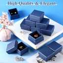 Yinkin 72 Pcs Jewelry Ring Gift Boxes Bulk 2 x 2 x 1.2 Inch Ring Necklace Earring Boxes for Weddings Christmas, Royal Blue