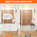 Pawtners Retractable Baby Gates Extra Wide, 41" Tall Extends up to 71" Wide, Dog Gate Indoor with for Stairs, Pet Gate with Support Rods for Doorways Hallways Indoor & Outdoor-White