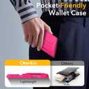 Oterkin for iPhone 17 Pro Wallet Case [4-5 Card Holder] [Kickstand] [RFID Blocking] [Full Camera Protection] [Military Grade Protection] Shockproof Rugged Phone Case for iPhone 17 Pro, Hot Pink