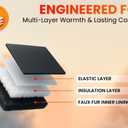 Heat Logic Unisex Thermal Knitted Winter Gloves, Touchscreen Compatible Cold Weather Warm Gloves for Men & Women, Pack of 2 (Grey + Black - With Grip)