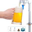 Water Glass Filler Faucet Stainless - 9 Deck Mount Push Back Glass Filler Faucet Filling Station Water Station G1/2NPT Male Shank with Adapter for Hotel Restaurant Bar Dining Hall