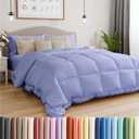 Twin Size, Lavender Alternative Down Comforter - Warm & Lightweight, Luxury and Breathable Hotel Quality Bedding Set - All Season Fluffy and Cozy Oversized Cooling Microfiber Duvet Insert Comforter