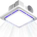 BSEED 14" Bathroom Exhaust Fan with 6500K LED Light, 120 CFM 1.0 Sone Ultra Quiet Ceiling Ventilation Fan, Energy Saving Household Bath Vent Fan, 11''x11'' Mount-FCC Certified