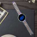 Mosonio Compatible with Samsung Galaxy Watch FE 2024 40mm/Galaxy Watch 5 Band 40mm 44mm/ Galaxy Watch 4 Band 40mm 44mm with Protective Cover Case, 20mm Bling Metal Galaxy Watch Band for Women (Silver, Black, Rose Pink, Rose Gold, Colorful, Starlight)