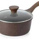 SENSARTE Saucepan Nonstick with Lid 2.5 Quarts Granite Coating Sauce Pot Medium Kitchen Cooking Pot, Induction Comptable, Free of Intentionally Added PFOA