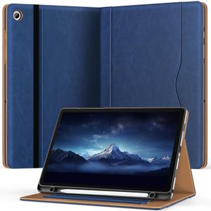 OKP Case for Samsug Galaxy Tab A11+ / A9+ Plus 11 inch 2026/2024 (SM-X230/X236/X238/X210/X216/X218), PU Leather Folio Cover with Multi-Angle Stand, Auto Wake/Sleep for 11" Tablet (Navy Blue)