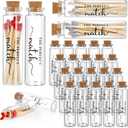 36 Set Wedding Glass Jars with Cork Top Small Glass Favor Jars Matchsticks Holder Honeymoon Sand Bottles for Wedding Bridal Shower Party Gifts Match Spice Honey Sugar Herb(Perfect Matches)