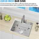 22x18 Inch Kitchen And Bar Sink - Stainless Steel Drop In Small Single Bowl Kitchen Sink With Bottom Grid,Soap Mat And Drain Assembly Set