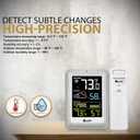Indoor Outdoor Thermometer Wireless Weather Stations, with 330ft Range Sensor and Adjustable Brightness Inside Outside Temperature Humidity Monitor (Multi)