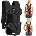 Lukovee Dog Backpack Carrier, Legs Out Easy-fit Dog Front Carrier for Small Medium Dogs, Adjustable Hands Free Dog Chest Carrier for Hiking Cycling (B,Medium)