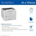 Brother HLL6210DW Business Monochrome Laser Printer with Large Paper Capacity, Wireless and Gigabit Ethernet Networking, Advanced Security Features and Mobile Printing 