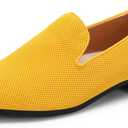 UUBARIS Mens Dress Loafers Tuxedo Suit Slip on Shoes (10, Gold Yellow)