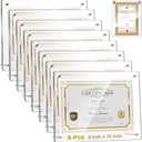 8 Pcs Acrylic Picture Frame 8 x 10'' Floating Certificate Frame, Silver